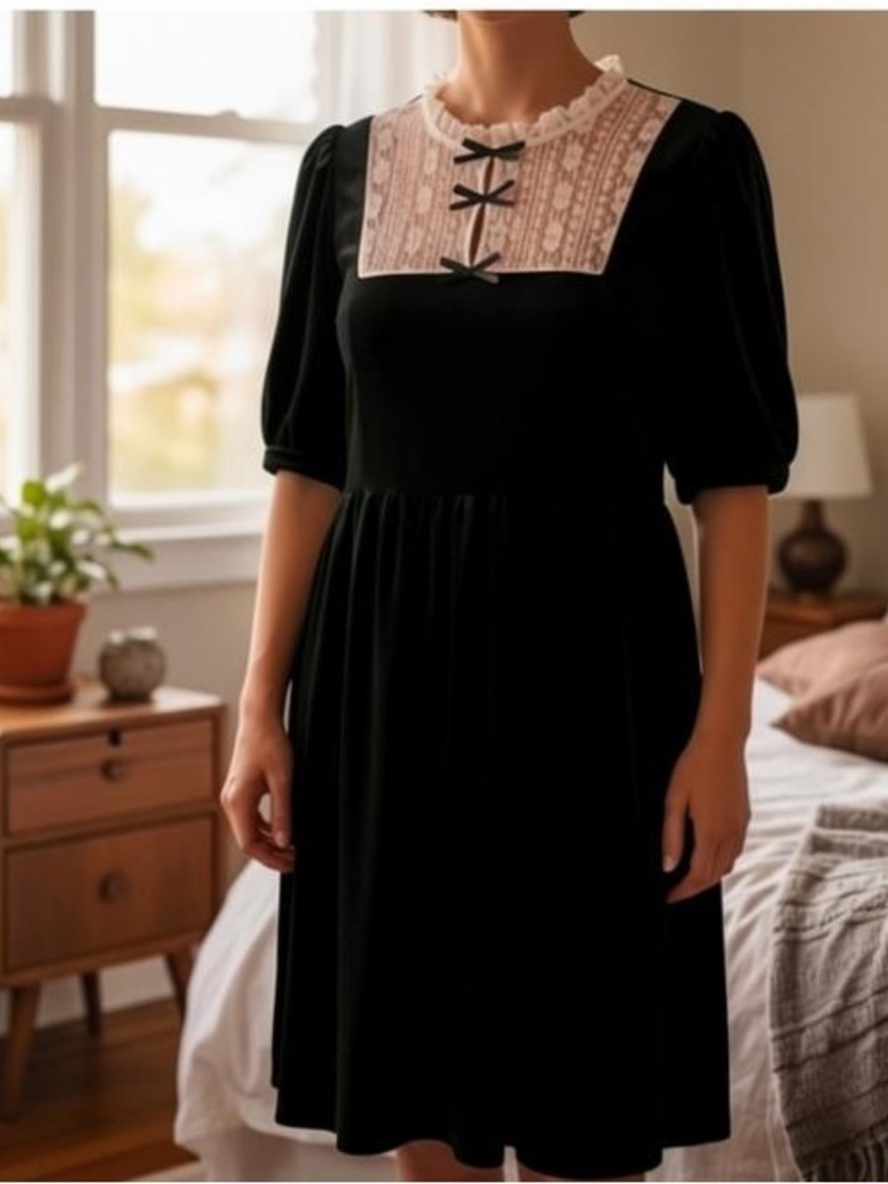 NWT ModCloth Lace Trim Velvet Dress Size 1X